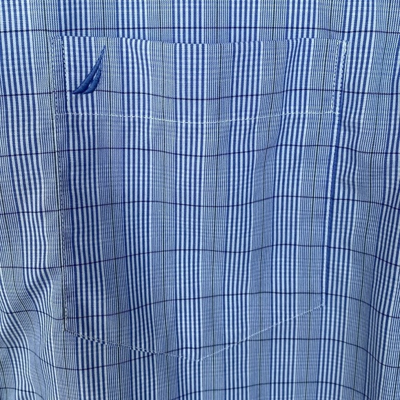 Nautica Blue Long Sleeve Button Down Shirt - Picture 3 of 5